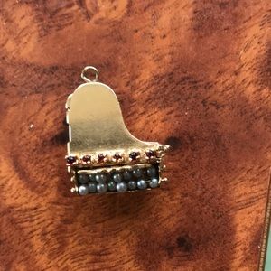 VINTAGE 14k and gemstone piano charm